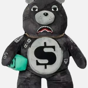 NEW Sprayground 3AM Black Camo Money Bear Backpack